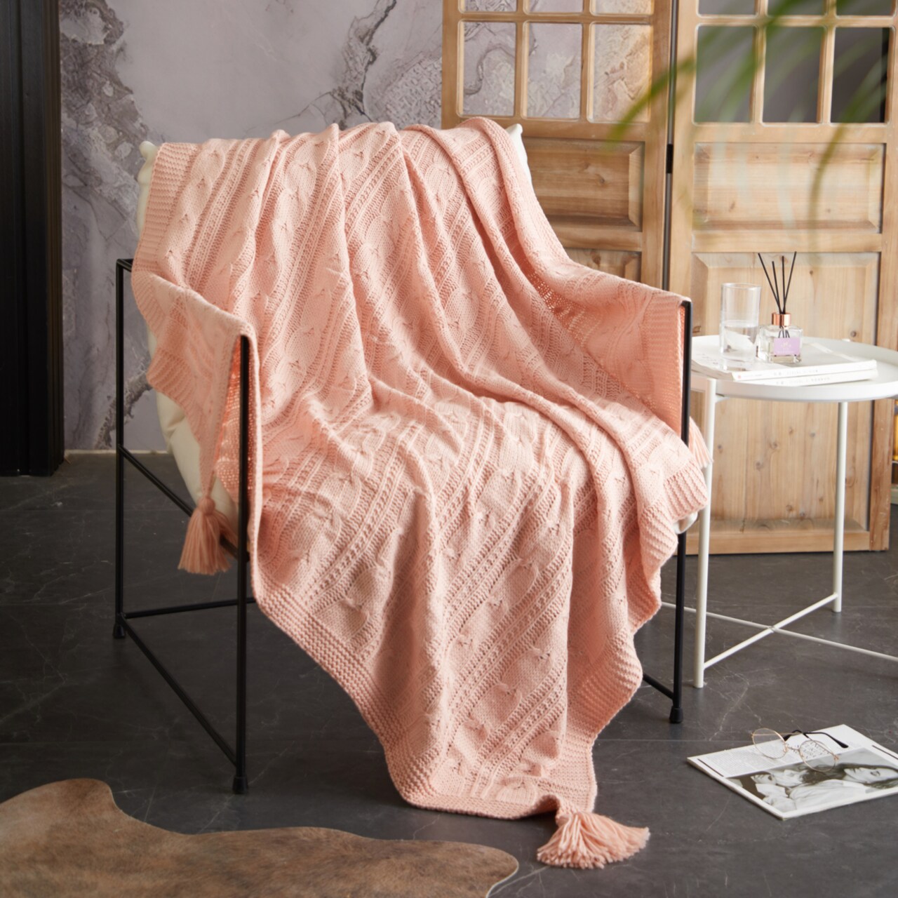 Chic Home NYandC Home Dorja Knitted Throw Blanket Plush Super Soft Textured Pattern